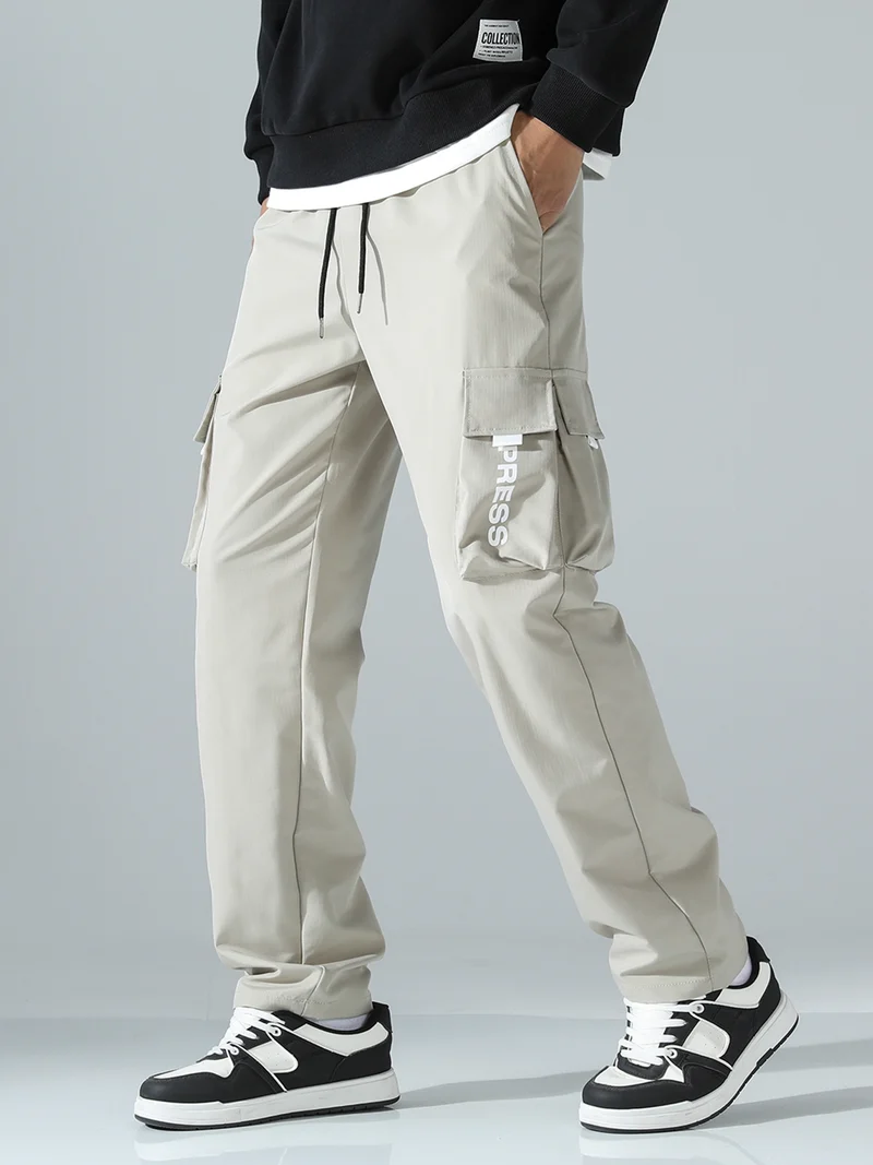 Herren Tapered Cargo-Jogginghose mit elastischem Tunnelzug, multifunktionalen Klapptaschen & ergonomischen Nähten Nord Taschen