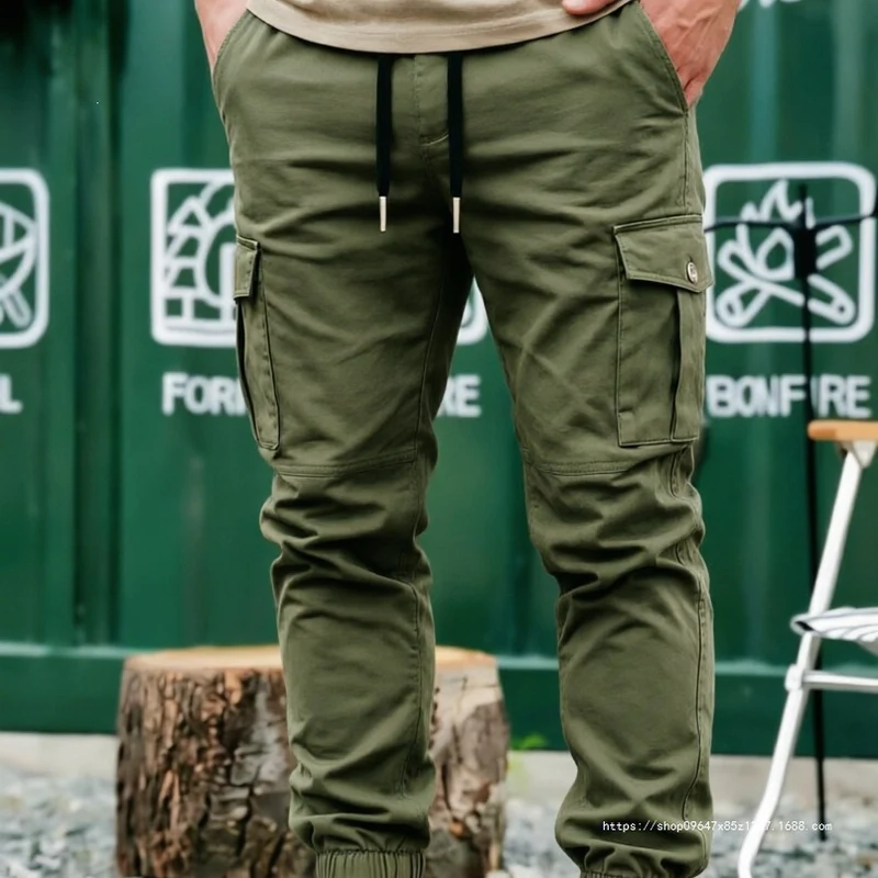 Herren Tapered Cargo-Jogginghose mit elastischem Saum, Kordelzug & Multifunktions‑Taschen Nord Taschen