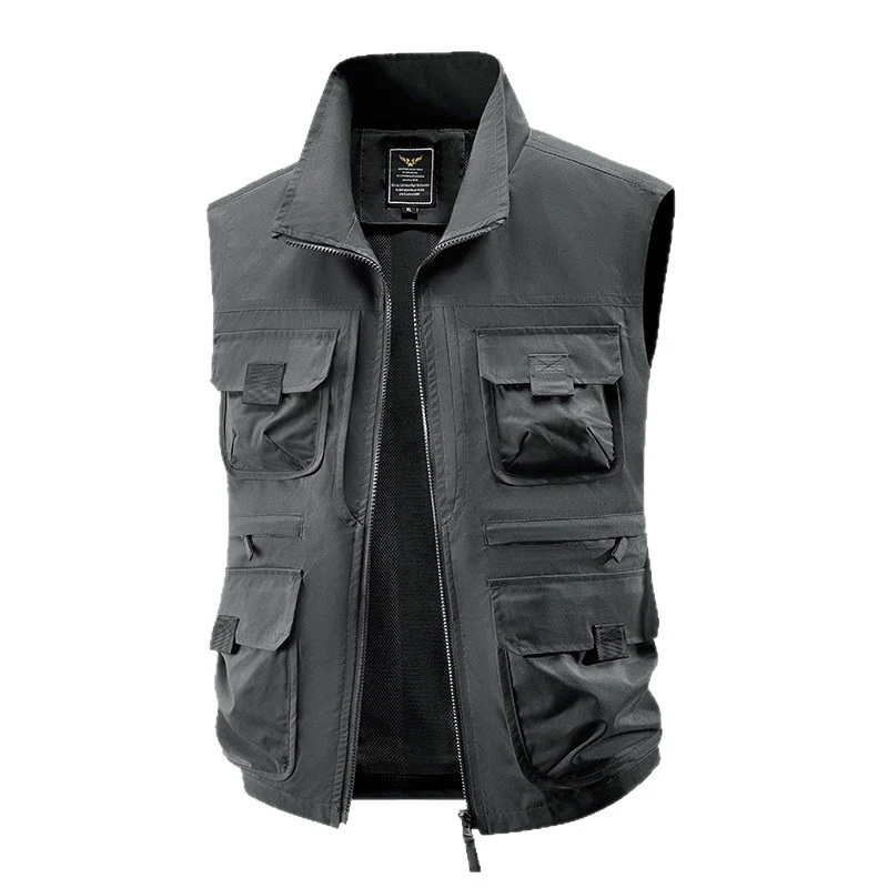 Herren taktische Multifunktionsweste mit zahlreichen Mehrzwecktaschen, leichtem Ripstop & Mesh‑Futter Nord Taschen