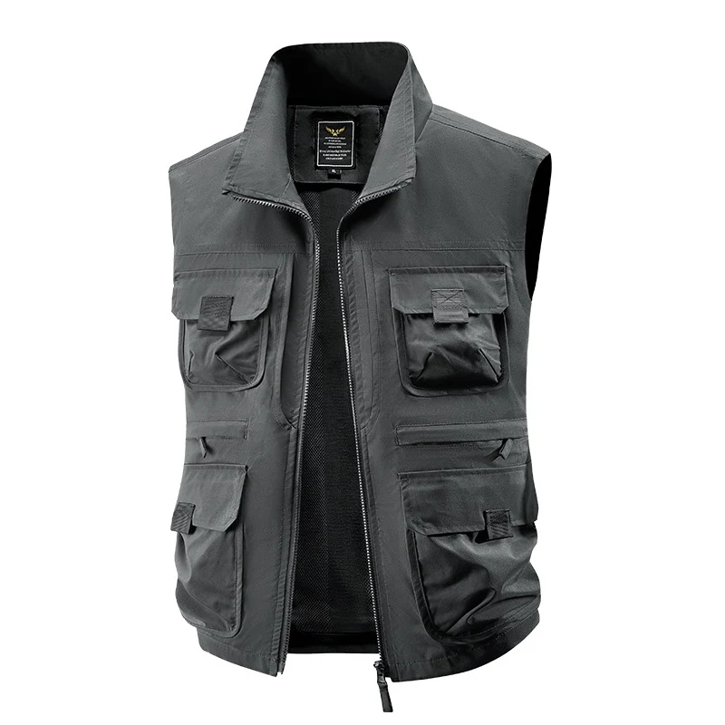 Herren taktische Multifunktionsweste mit zahlreichen Mehrzwecktaschen, leichtem Ripstop & Mesh‑Futter Nord Taschen