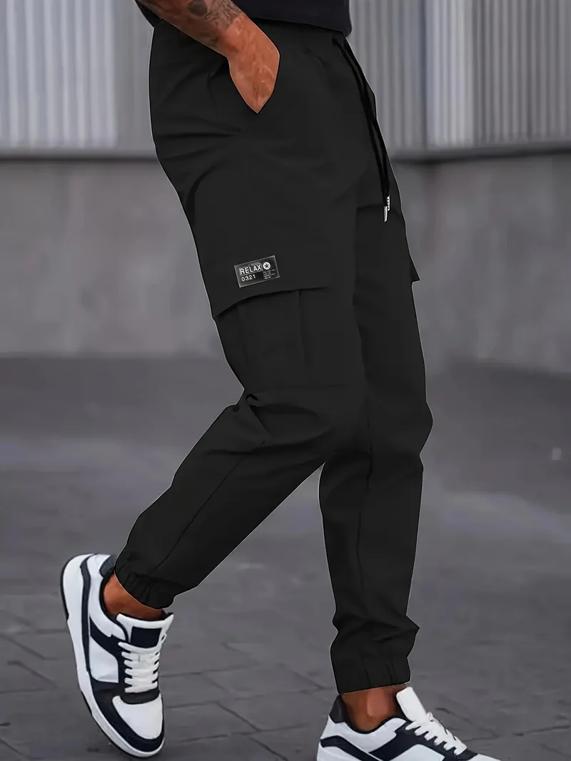 Herren Cargo-Jogginghose mit elastischem Bund, Cargo‑Taschen & Kordelzug Nord Taschen