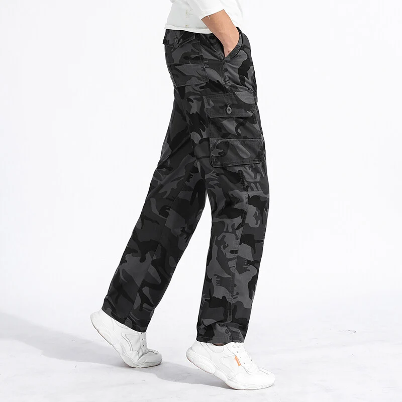 Herren Camouflage Cargohose im Army‑Stil mit geradem Schnitt, Mehrfach‑Taschen & robusten Nähten Nord Taschen