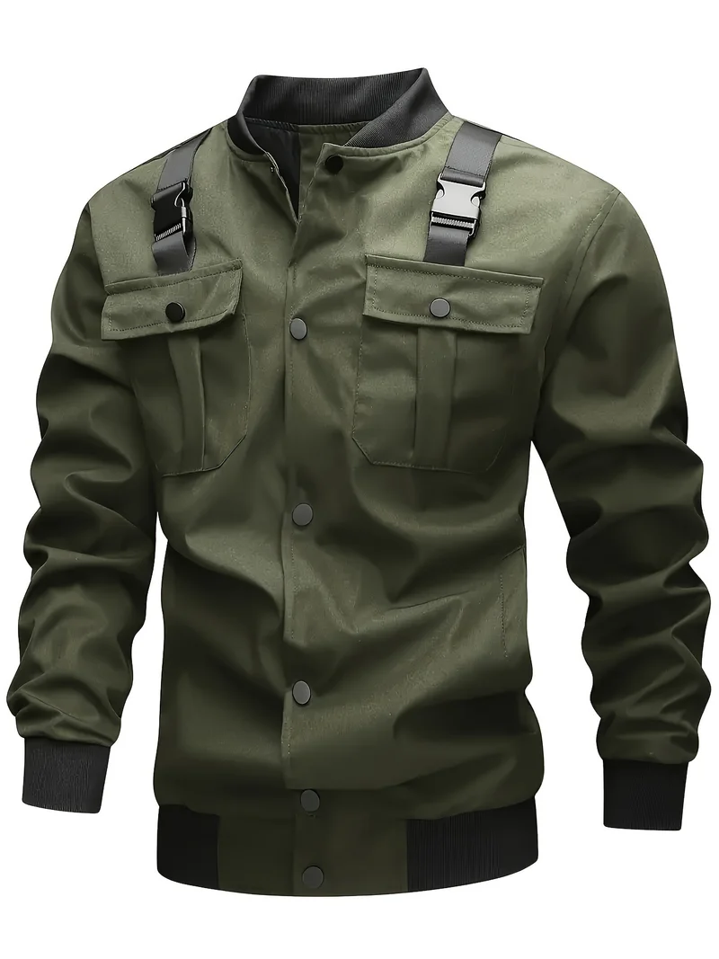 Herren Camouflage-Bomberjacke im Utility-Stil mit Brusttaschen, Schultergurten und Rippbündchen Nord Taschen