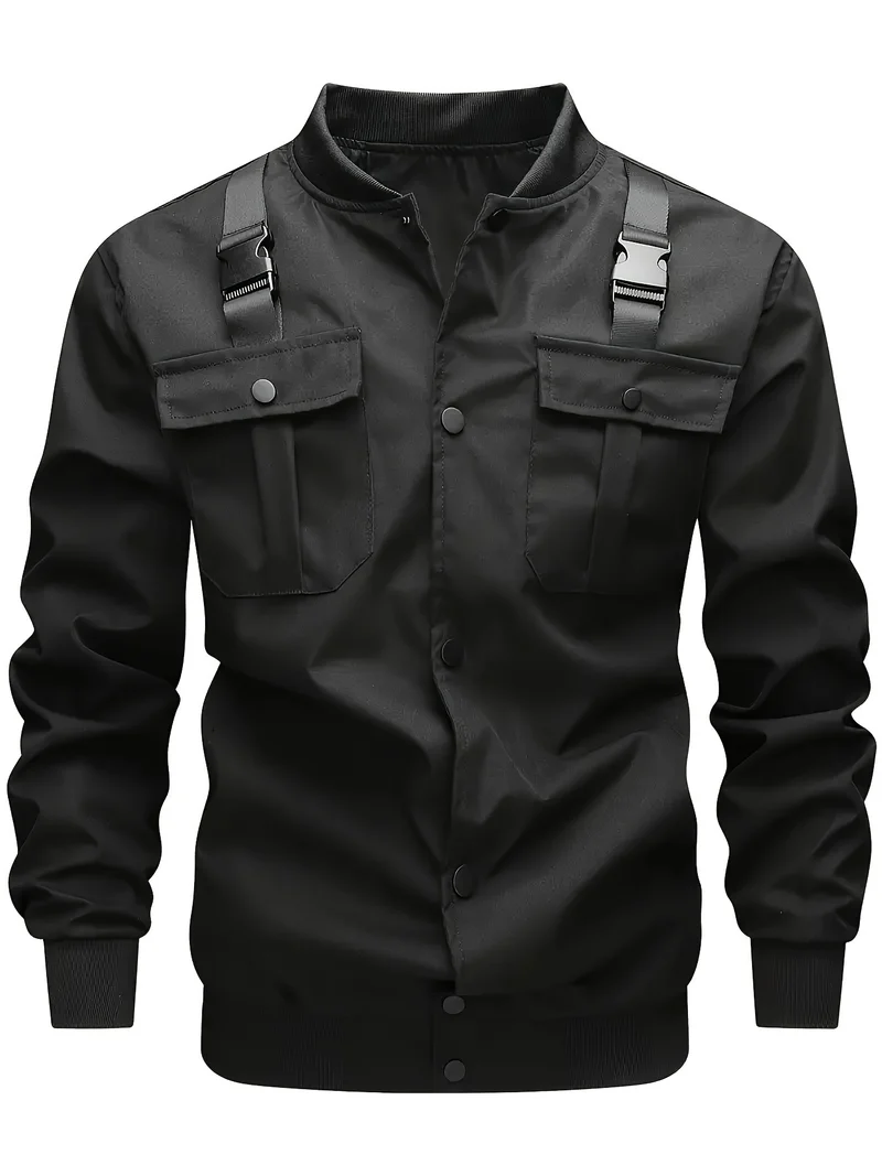 Herren Camouflage-Bomberjacke im Utility-Stil mit Brusttaschen, Schultergurten und Rippbündchen Nord Taschen