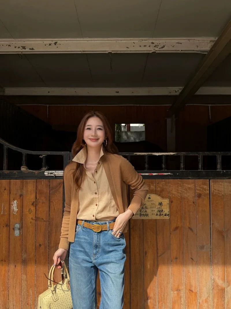 Damen Leichter Baumwollmix-Cardigan mit offenem Frontfall und feiner Struktur Nord Taschen