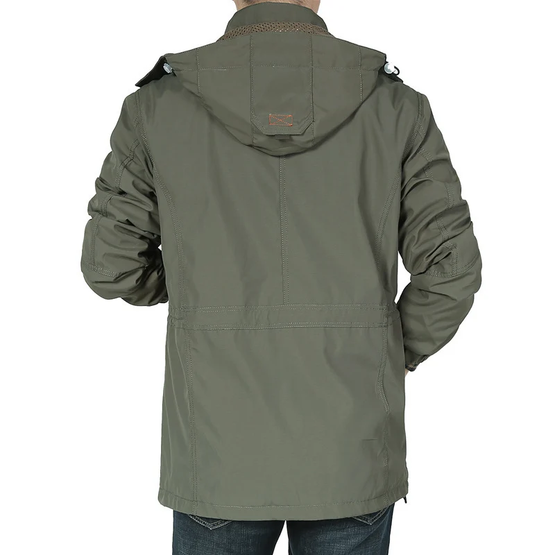 Herren vielseitiger Canvas-Fieldparka mit Kapuze, Multifunktions‑Taschen und robusten Nähten Nord Taschen