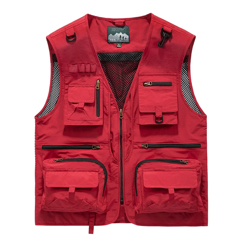 Herren Utility-Weste mit Multifachtaschen, Mesh-Belüftung und Reißverschluss Nord Taschen