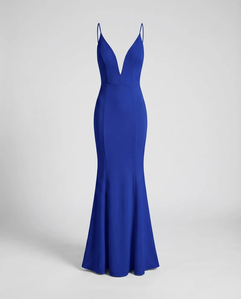 Damen Maxikleid Meerjungfrau-Schnitt V-Ausschnitt Spaghettiträger