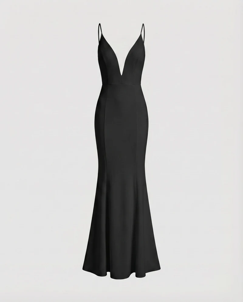 Damen Maxikleid Meerjungfrau-Schnitt V-Ausschnitt Spaghettiträger