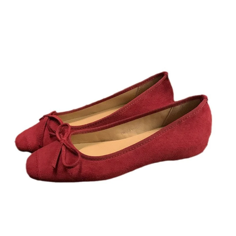 Damen Ballerinas mit charmantem Schleifendetail aus hochwertigem Wildleder - Arvani