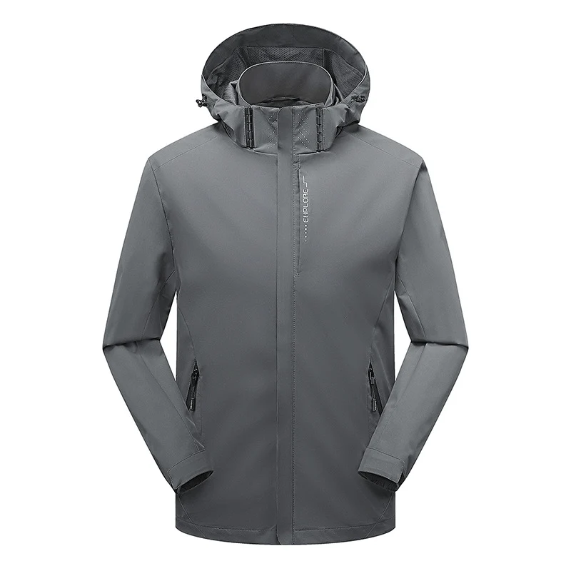 Herren leichter wasserdichter Softshell‑Hoodie mit Kapuze und Tarn‑Hex‑Alloverprint Nord Taschen