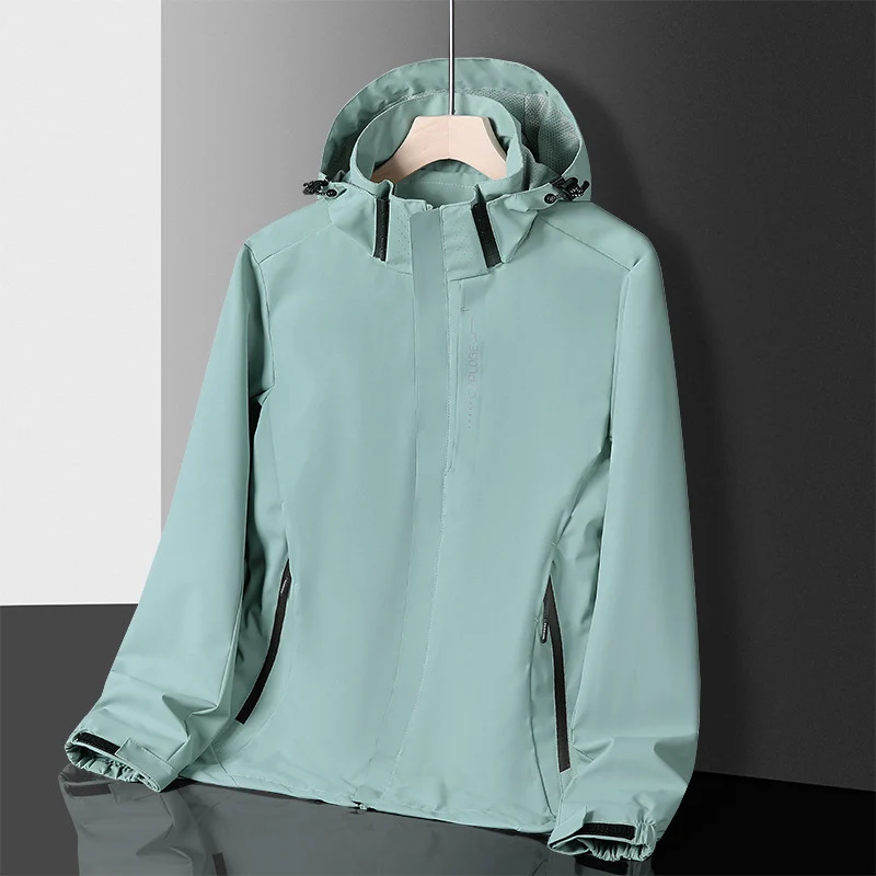 Herren leichter wasserdichter Softshell‑Hoodie mit Kapuze und Tarn‑Hex‑Alloverprint Nord Taschen