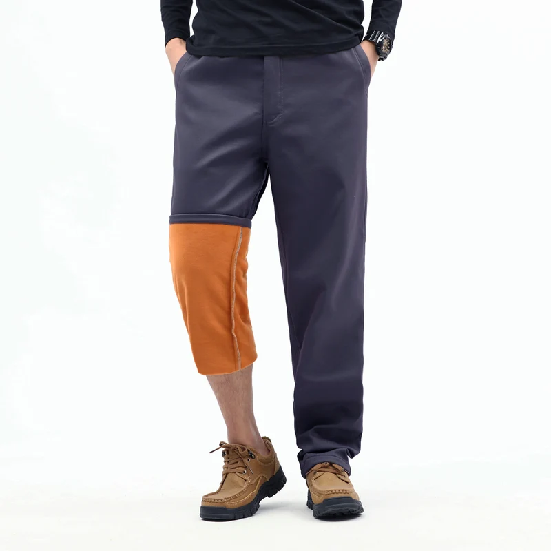 Herren Kontrast‑Futter Chino‑Jogger mit umgeschlagenem Fleecefutter und elastischem Bund Nord Taschen
