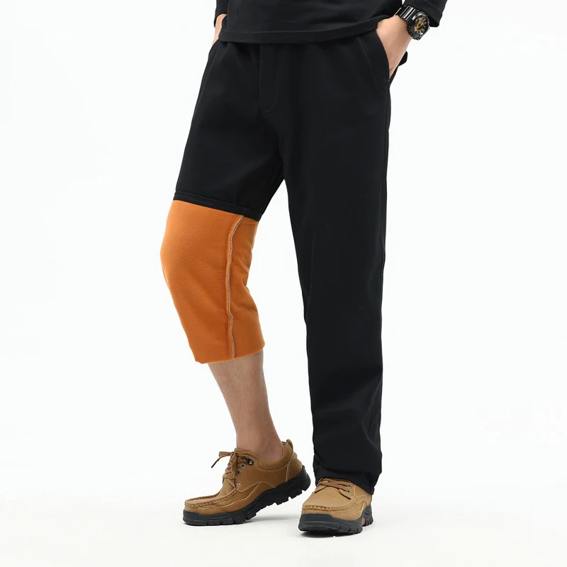 Herren Kontrast‑Futter Chino‑Jogger mit umgeschlagenem Fleecefutter und elastischem Bund Nord Taschen