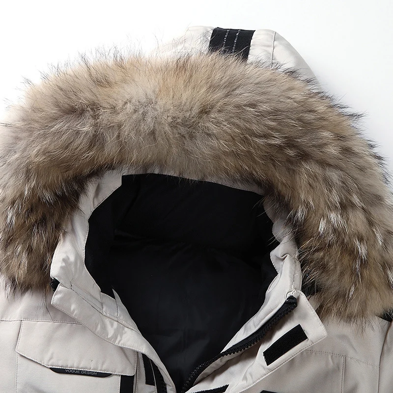 Herren Robuster Winterparka mit Kunstfellkapuze, wattierter Thermofütterung und Multifunktionstaschen Nord Taschen