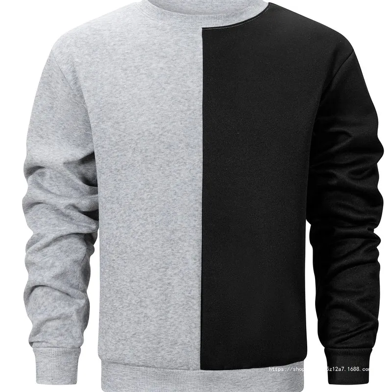 Herren Sweatshirt mit zweifarbiger Blockoptik, Rundhals & weichem Baumwoll‑Mix Nord Taschen