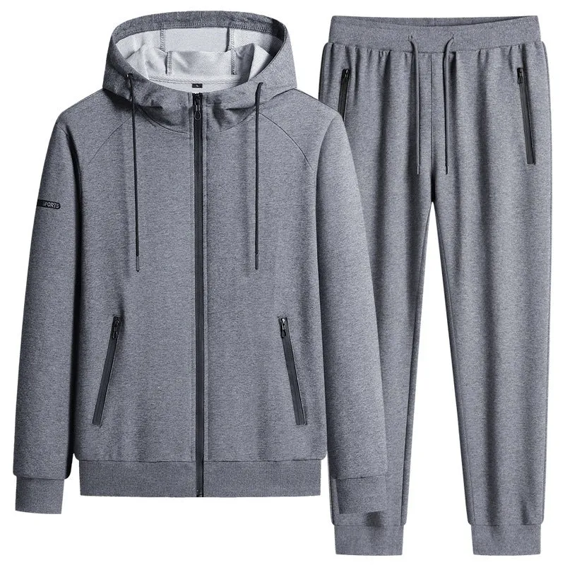 Herren Sportlicher Softshell-Trainingsanzug-Set mit fleecegefütterter Jacke und tapered Jogginghose Nord Taschen