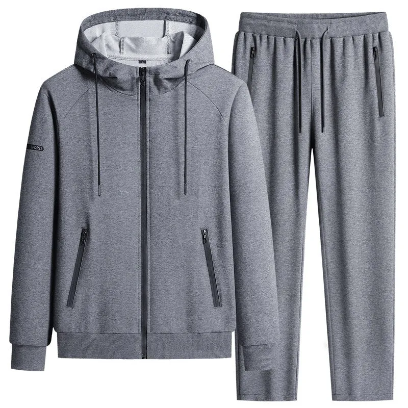 Herren Sportlicher Softshell-Trainingsanzug-Set mit fleecegefütterter Jacke und tapered Jogginghose Nord Taschen