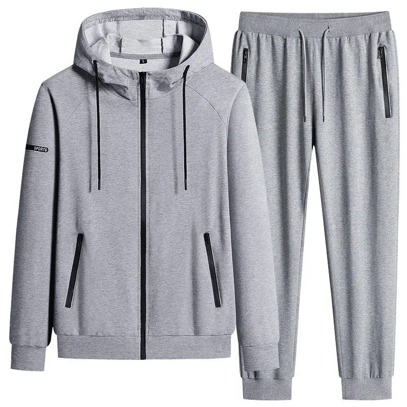 Herren Sportlicher Softshell-Trainingsanzug-Set mit fleecegefütterter Jacke und tapered Jogginghose Nord Taschen