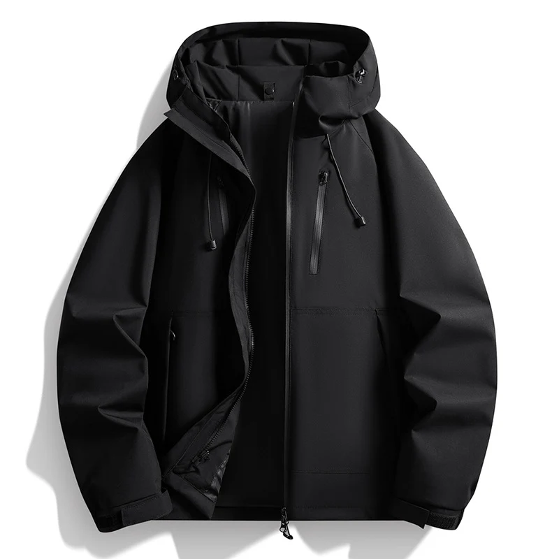 Herren Softshelljacke mit Kapuze, winddichter Außenlage, verstellbarem Saum & Reißverschluss-Taschen Nord Taschen