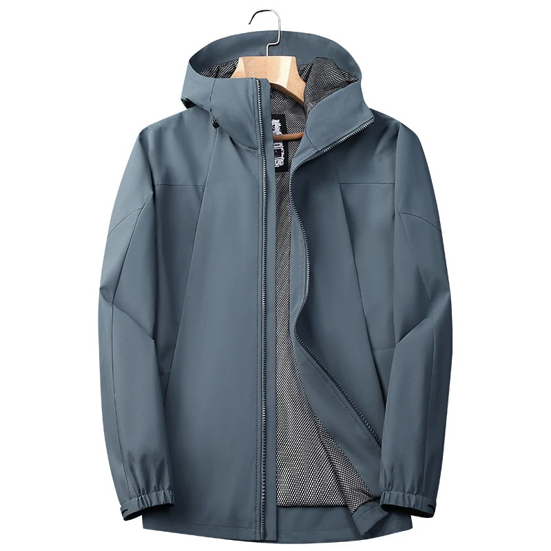 Herren Softshell Regen- und Übergangsjacke mit Kapuze, winddichter Membran und atmungsaktivem Meshfutter Nord Taschen