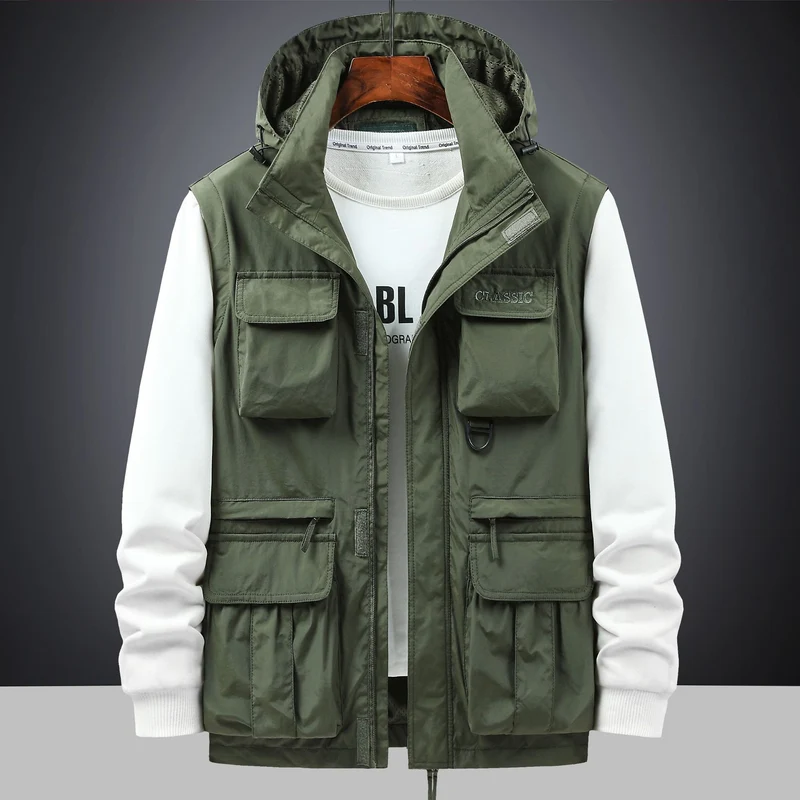 Herren Utility-Parka mit Multifach-Taschen, Kapuze und D-Ring Nord Taschen