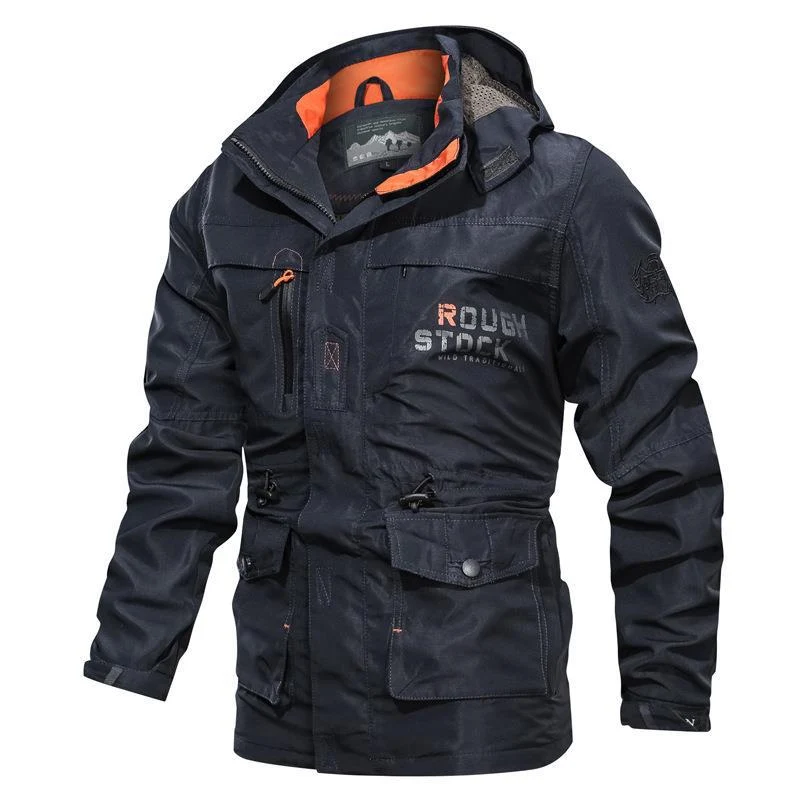 Herren Utility-Parka mit Kapuze, verstellbarer Taillenregulierung und Multifunktionstaschen Nord Taschen