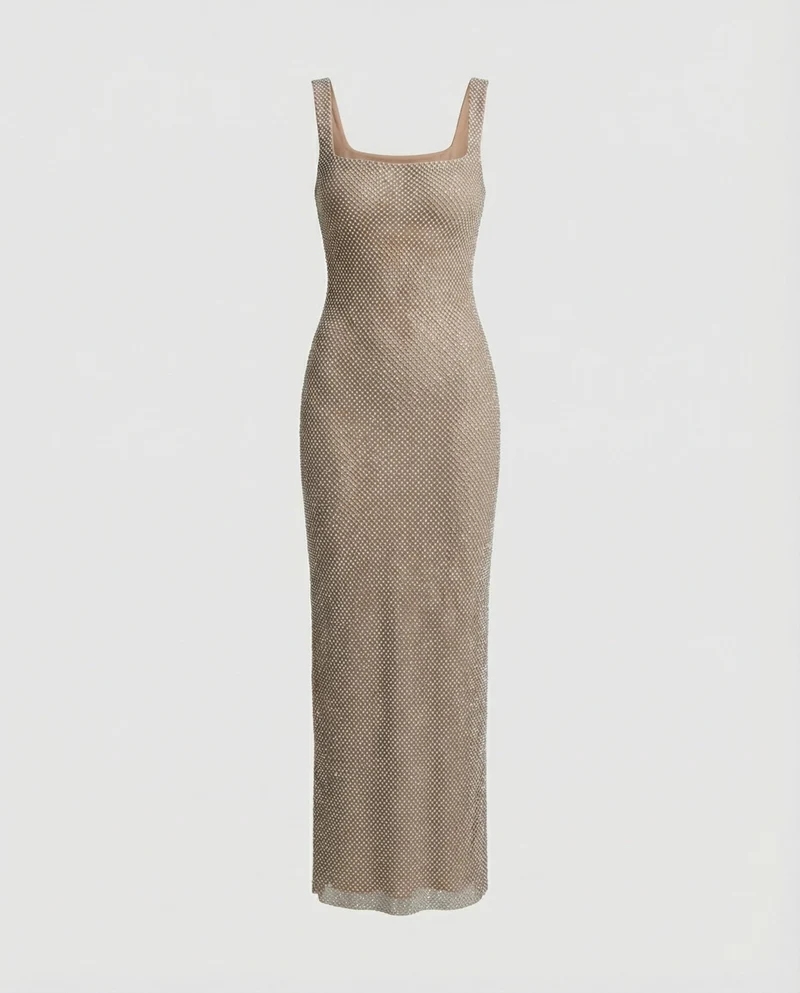 Damen funkelndes Abendkleid aus Netzstoff