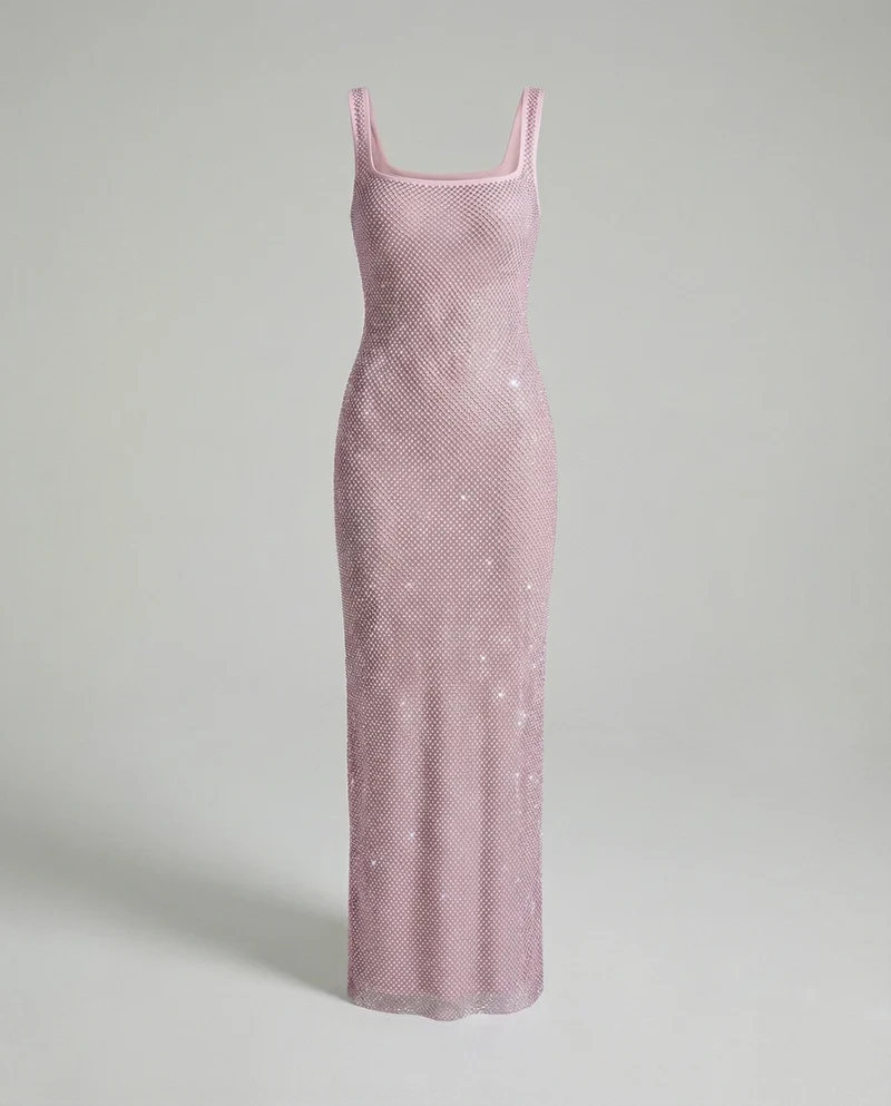 Damen funkelndes Abendkleid aus Netzstoff