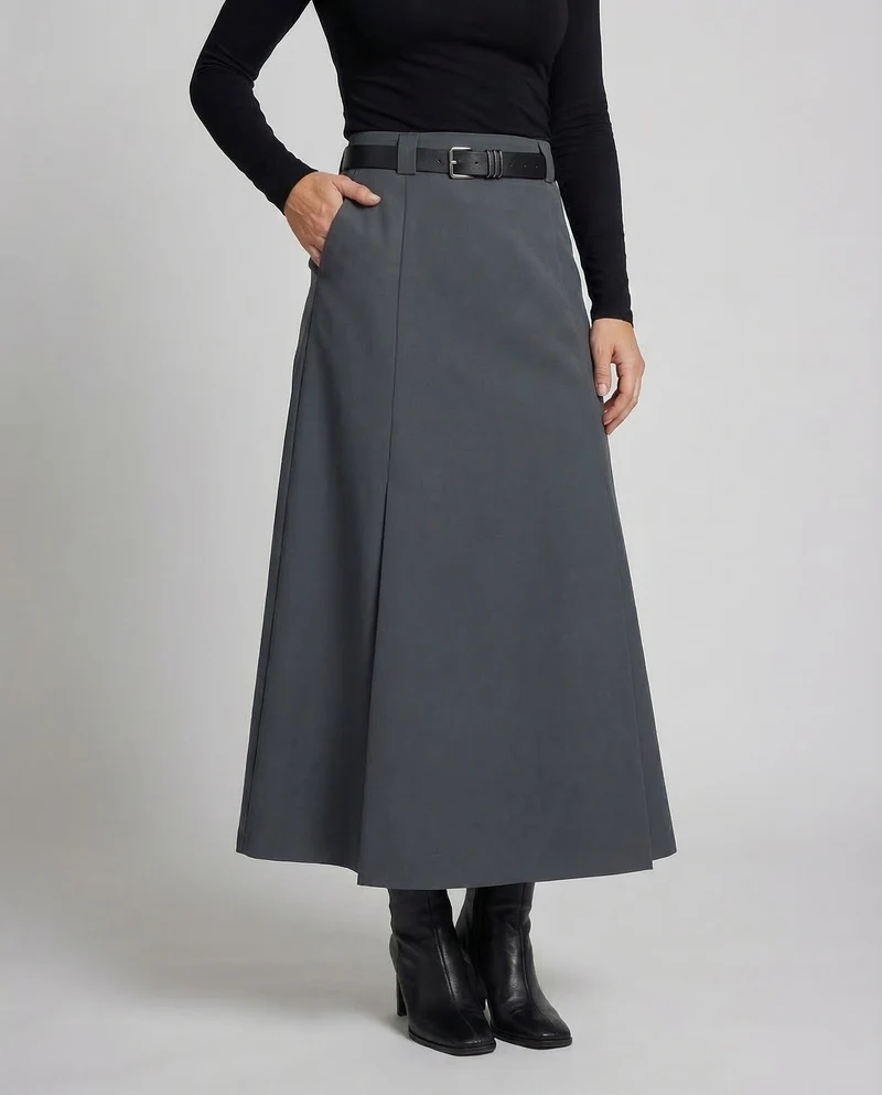 Damen Maxirock Kellerfalten