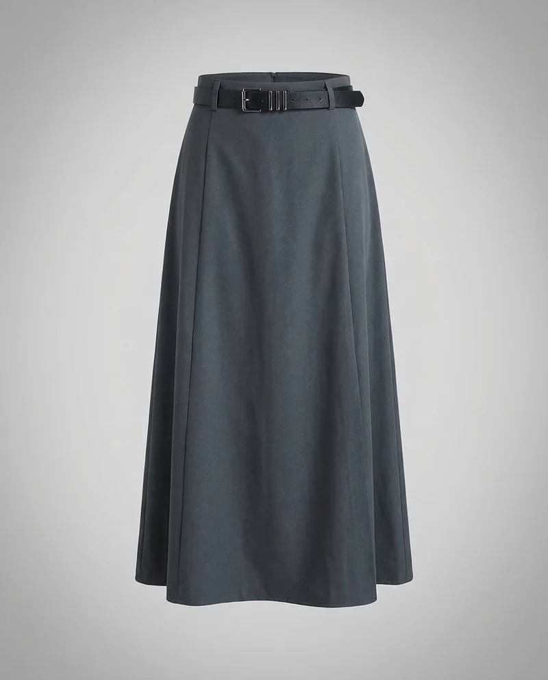 Damen Maxirock Kellerfalten