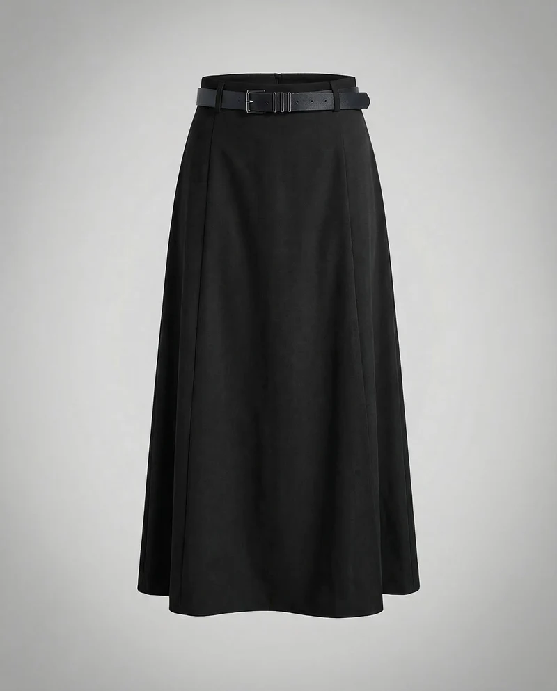 Damen Maxirock Kellerfalten