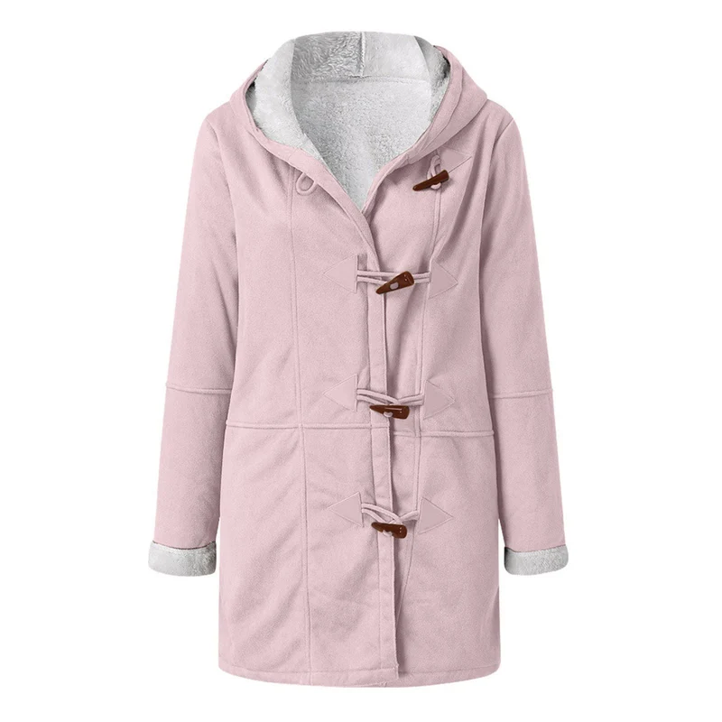 Damen Teddygefütterter Dufflecoat mit Kapuze, Kunstfell-Innenfutter und Knebelverschlüssen Nord Taschen