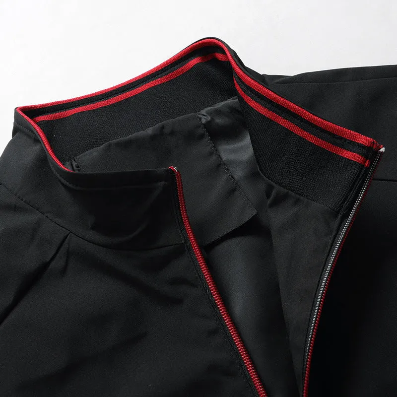 Herren leichter Softshell-Bomber mit Stehkragen und Kontrastpaspeln Nord Taschen