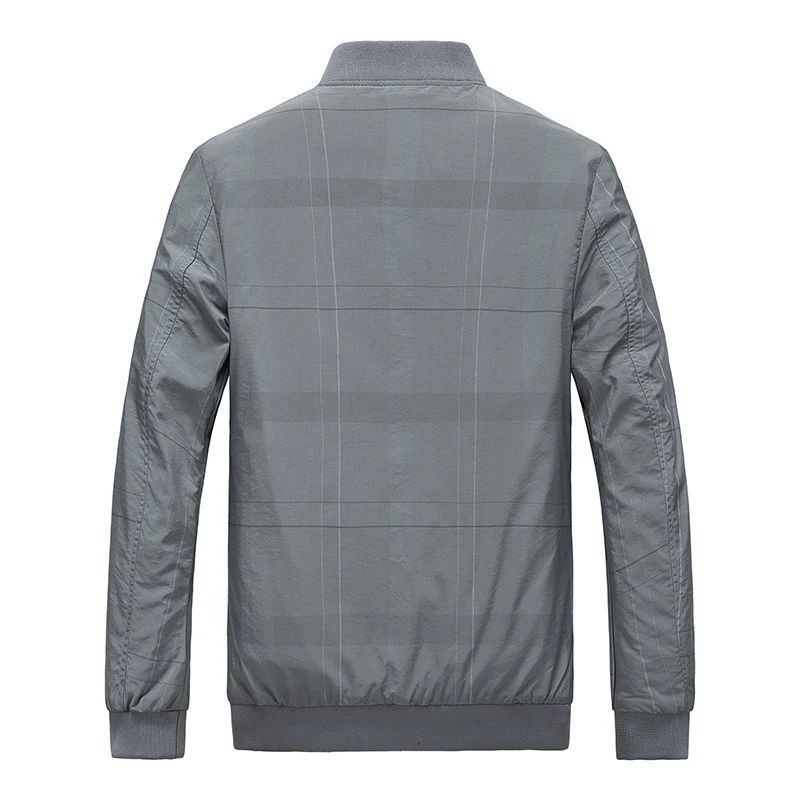 Herren leichter Nylon‑Bomberjacke mit gestreiftem Innenfutter, Reißverschluss‑Taschen und gerippten Abschlüssen Nord Taschen