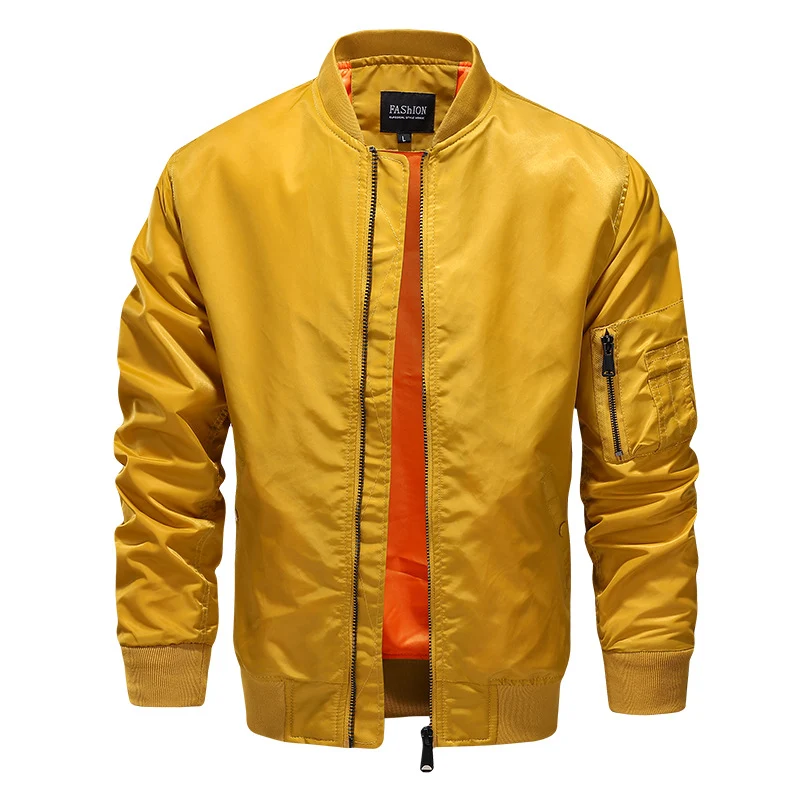 Herren Leichter Nylon‑Bomberjacke im MA‑1‑Stil mit Ärmeltasche und kontrastierendem Innenfutter Nord Taschen