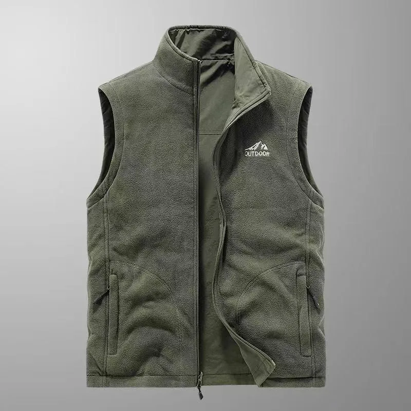 Herren robuste Canvas-Utility-Weste mit multifunktionalen Außentaschen und hohem Stehkragen Nord Taschen