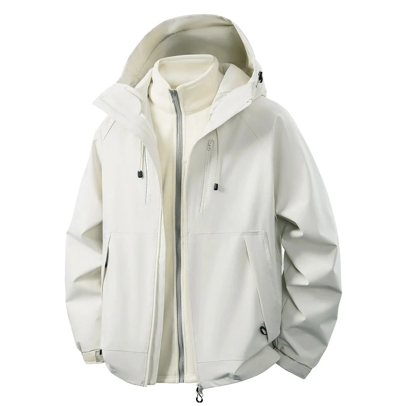 Herren Softshell-Hybridjacke mit abnehmbarem Fleece-Innenfutter winddicht wasserabweisend Nord Taschen