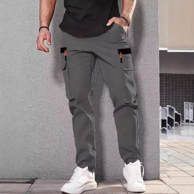 Herren Slim‑Tapered Utility‑Cargohose mit elastischem Bund, Kordelzug & Mehrfachklapptaschen Nord Taschen