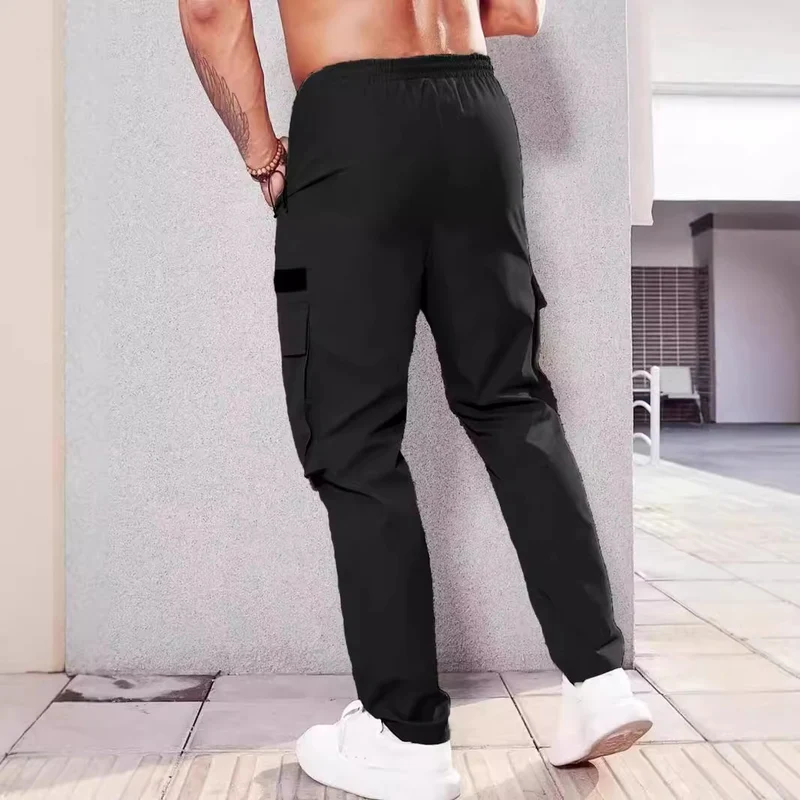 Herren Slim‑Tapered Utility‑Cargohose mit elastischem Bund, Kordelzug & Mehrfachklapptaschen Nord Taschen