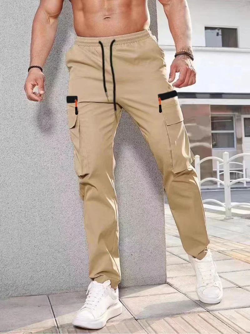 Herren Slim‑Tapered Utility‑Cargohose mit elastischem Bund, Kordelzug & Mehrfachklapptaschen Nord Taschen