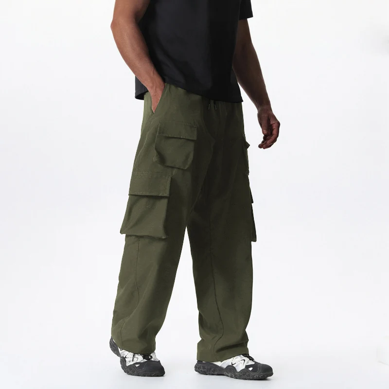 Herren Baggy-Cargohose im Multi-Taschen Utility-Style mit Kordelbund Nord Taschen