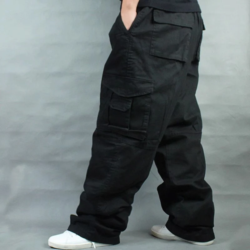 Herren Baggy-Cargohhose mit weitem Bein und Multifunktionstaschen Nord Taschen
