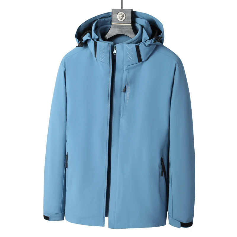 Herren Softshell Outdoorjacke mit wasserdichter Membran, abnehmbarer Kapuze und verdecktem Reißverschluss Nord Taschen