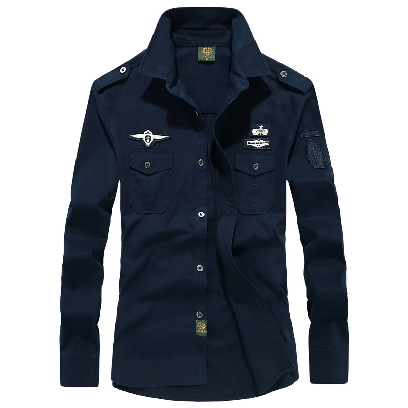 Herren Utility-Hemdjacke mit Schulterklappen, Brustpattentaschen und Badge-Applikationen Nord Taschen