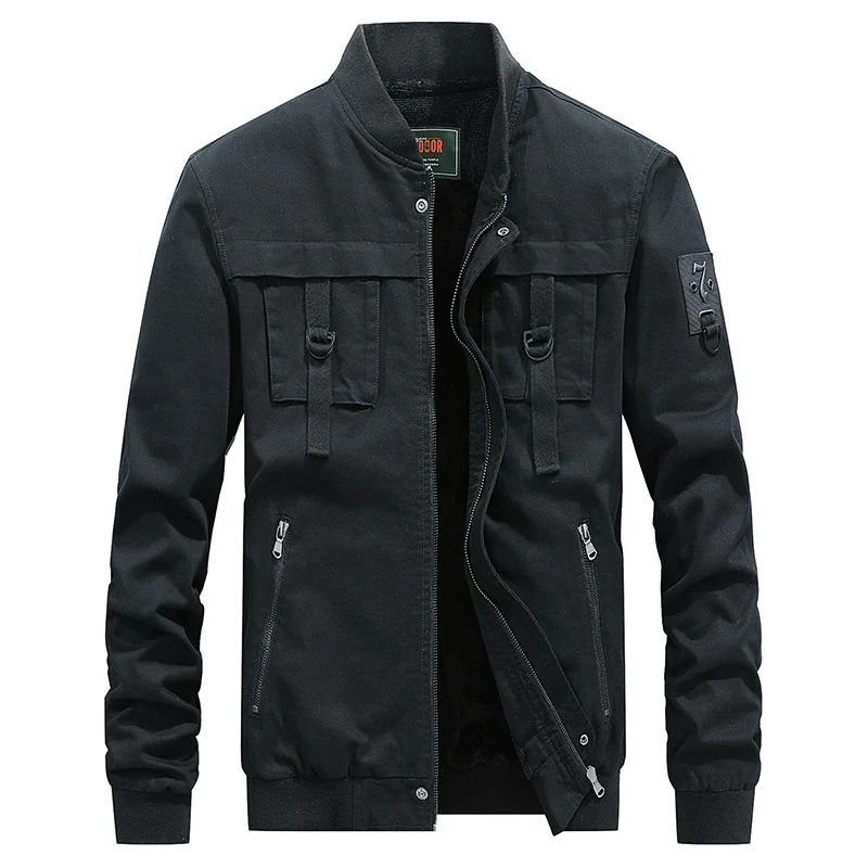 Herren Utility-Fieldjacke mit Stehkragen, D-Ring-Details und Reißverschlusstaschen Nord Taschen