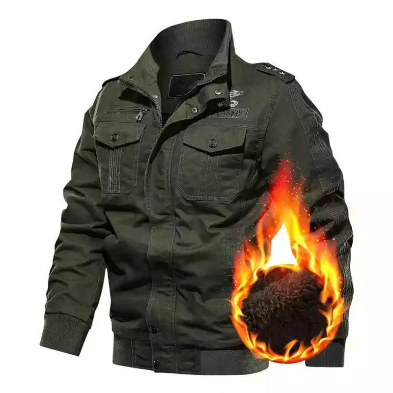 Herren Utility-Canvasjacke mit wärmender Teddyfleece-Innenlage und verdecktem Reißverschluss Nord Taschen