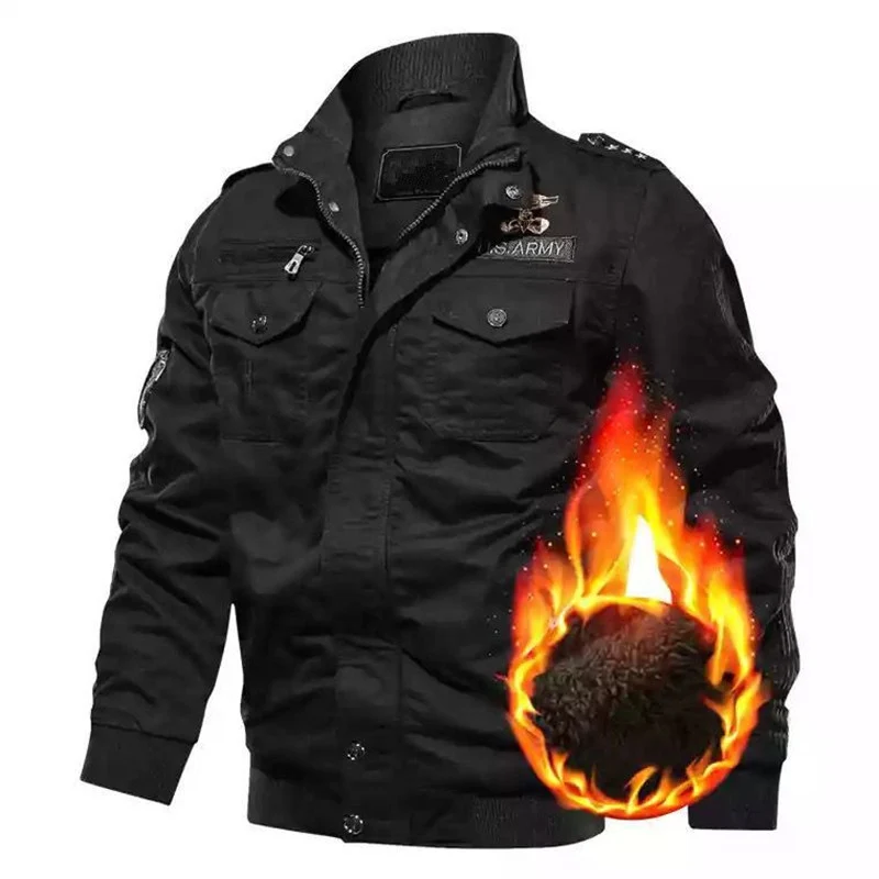Herren Utility-Canvasjacke mit wärmender Teddyfleece-Innenlage und verdecktem Reißverschluss Nord Taschen