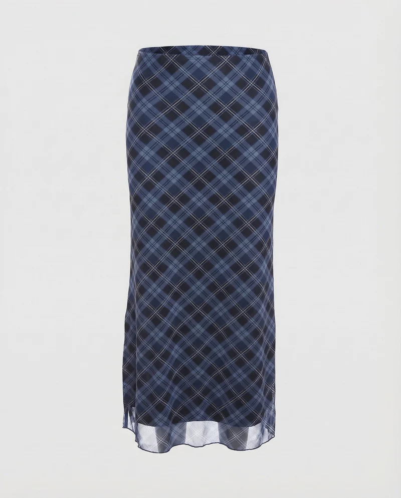 Damen Romantische Seitlicher Beinschlitz Chiffon Maxirock