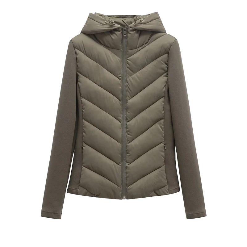 Damen Steppjacke mit Kapuze und Softshell‑Seiteneinsätzen Nord Taschen